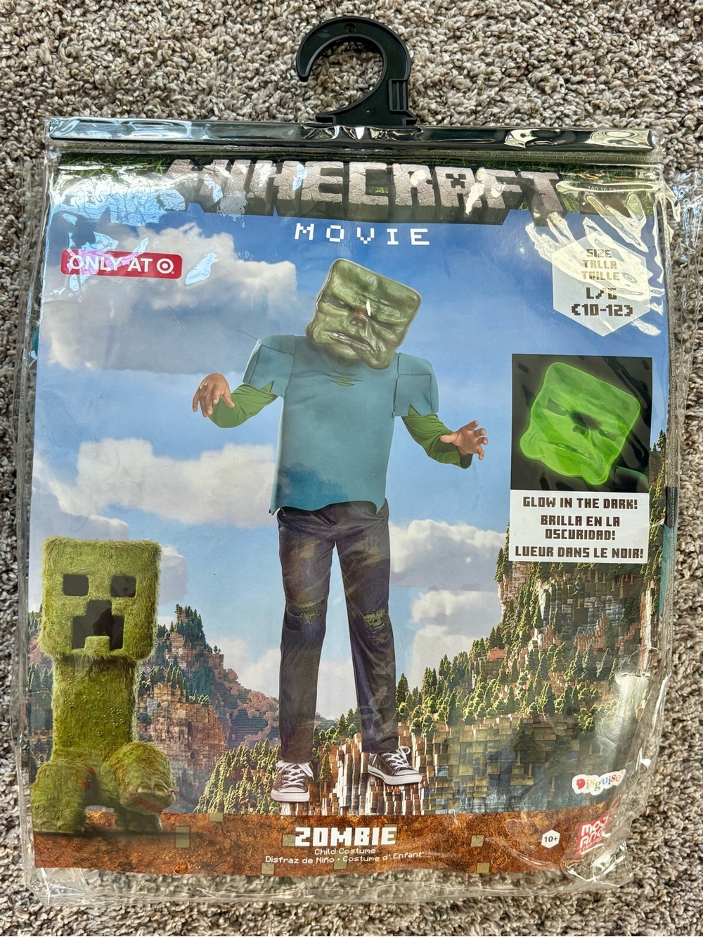 NWT Disguise Minecraft Movie Zombie Costume Glow Mask Kids Large 10-12 Target